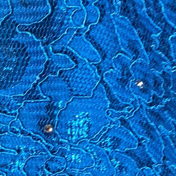 Ideas by Barbara Evening Dress 5714-16 Peacock Blue Size S/M NWT - Picture 4 of 11